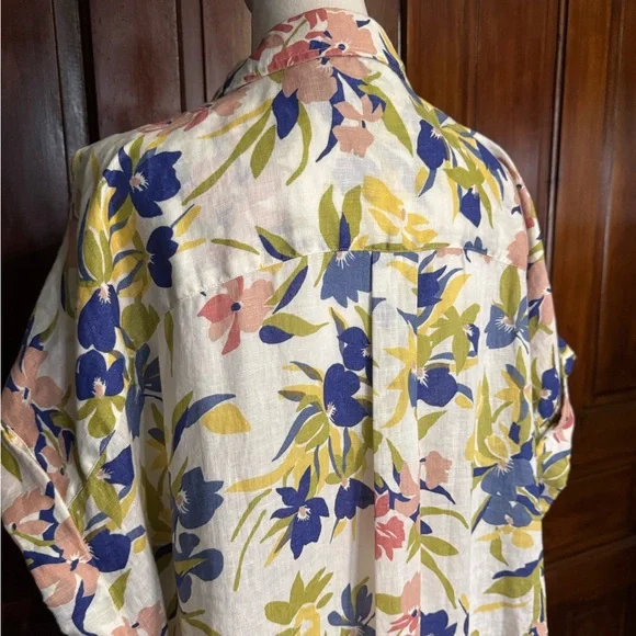 Lauren Ralph Lauren 100% Linen Relaxed Fit Floral Short Sleeve Shirt Size 3X - Picture 6 of 13